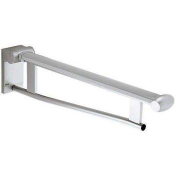 Keuco Plan Care Waschtisch-Stützklappgriff 650mm, gebremst, Aluminium silber-eloxiert/schwarzgrau