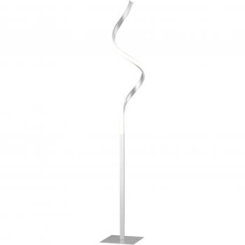 Homcom Dimmable Floor Lamp, Modern Spiral Standing Lamp With 3 Adjustable Brightness And Square Base, Silver