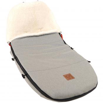 Bugaboo/Joolz Kinderwagenfußsack – Lammfell in naturweiß/ grau (Kaiser 6512173)