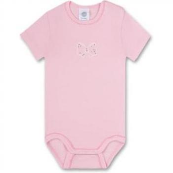 Body con fiocchetto rosa a maniche corte Sanetta