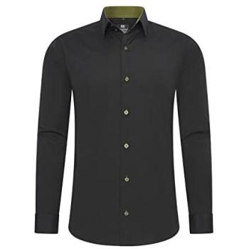 Business‑Hemd „Rusty Neal“ Slim Fit Premium Cotton‑Stretch – Schwarz, XXL (EU) – 60 % Baumwolle, 37 % Polyester, 3 % Elasthan