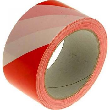 Faithfull Hazard Warning Tape Red/White 50mm x 33m