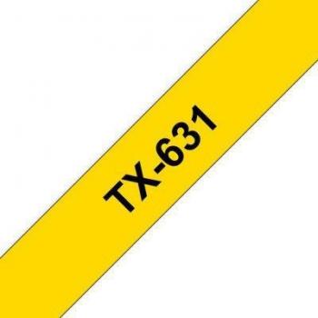 Brother TX631 Black on Yellow 12mm Tape
