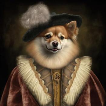 Peinture Imprimée « Chien Royal » – 30×30 cm – Fabrication Française
