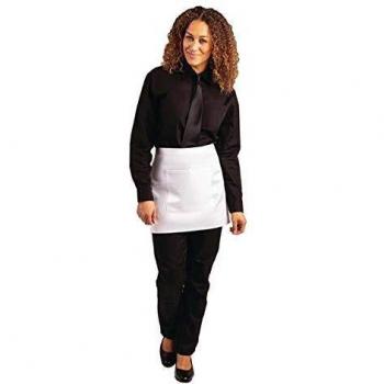 B130 White Bistro Chef Apron – 373mm × 750mm