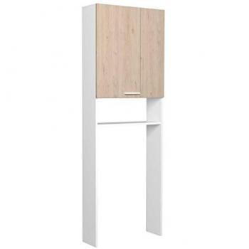 Colonne de Salle de Bain Chêne et Blanc