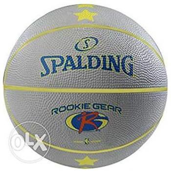 SPALDING Junior Basketball Rookie Set Grey/Yellow, Size 5