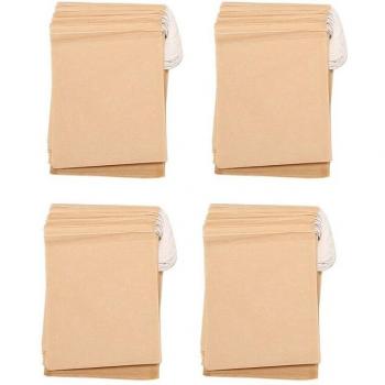 Thee Filter Zakken 600 Stuks, Ongebleekt Papier met Trekkoord