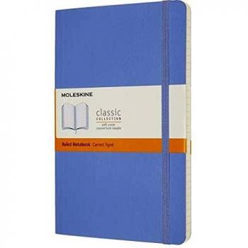 Moleskine Large Ruled Softcover Notebook Hydrangea Blue