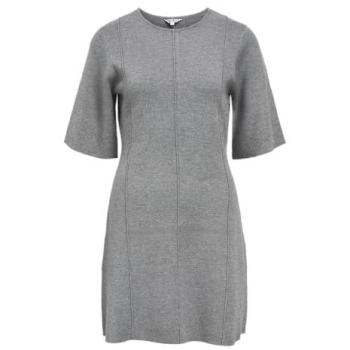 Grey Melange Midi Dress for Women – Reynard Short Sleeve
