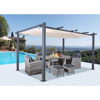 Jet-Line Pergola Aluminium Luxor 4x3 m anthrazit-beige