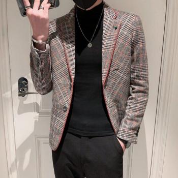Chaqueta de Traje Cuadro Clásico Hombre