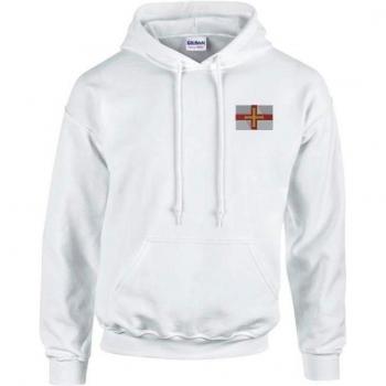 Blanca Sudadera con Capucha PixelForma, Estampación Guernsey en Tela de Algodón