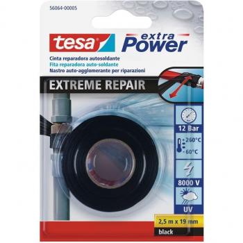 Tesa Self‑Bonding Automotive Repair Strip, 2.5 m × 19 mm – Black (TE56064-00005-00)