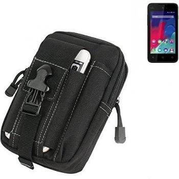 Funda para Wiko Sunset 2, negro con compartimientos adicionales
