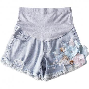 Rust Flower Maternity Sports Shorts