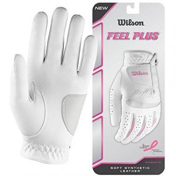 Wilson Feel Plus Golfhandschuh für Damen, linke Hand, M, weiß