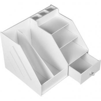 Desktop Stationery Organizer with File Storage and Pen Holder