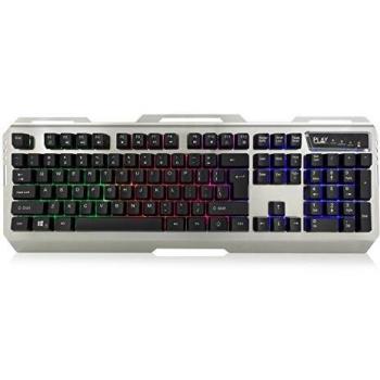Beleuchtete Gaming-Tastatur Ewent PL3310 – Metallgrau, US-Design