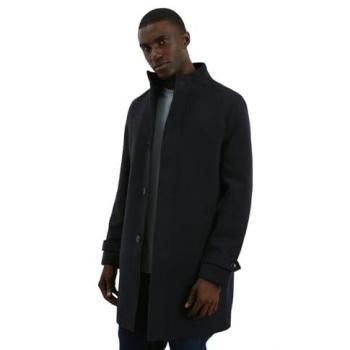 Navy Signature Funnel Coat – Burton Wool‑Blend, Medium
