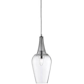 Searchlight Whisk glass pendant lamp with chrome elements