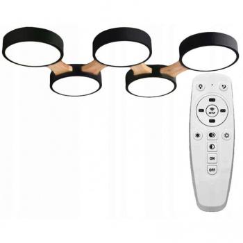 Remote‑Controlled 5‑Spot LED Ceiling Lamp Chandelier – Toolight APP526‑5C Black, 35×95 cm