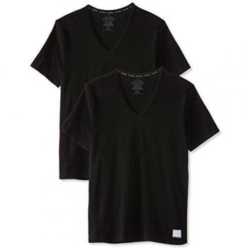 Camiseta Calvin Klein Pack de 2 S/s V Neck T Slim F, Negro, X-Large