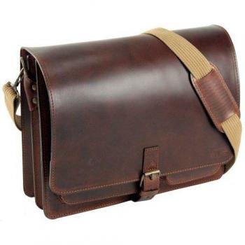 Mika 40 cm Brown Leather Shoulder Bag