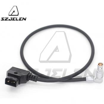 Adaptador Komodo 2P Hembra a D‑TAP con Cable Rojo y Codo de Ángulo