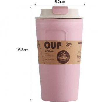 Travel Water Bottle with Bamboo Fiber and Leak-Proof Straw