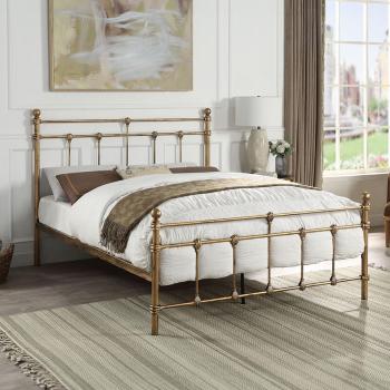Bayford Retro Antique Brass Metal Bed Frame