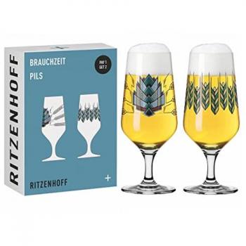 Brauzeit‑Glas‑Set Ritzenhoff – Pilzmotiv, 374 ml