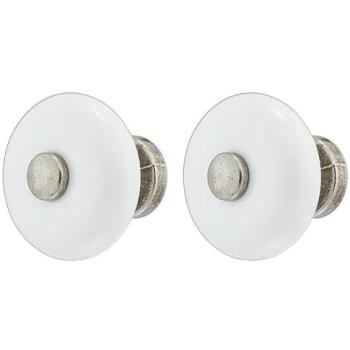 Vis et bouton de tiroir en porcelaine 35 mm, finition nickel – style vintage