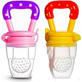 MMBABY Tétine Sucette de Grignoteuse Anneau d'Alimentation Fruits en Silicone pour Bébé Samber (2Pcs)
