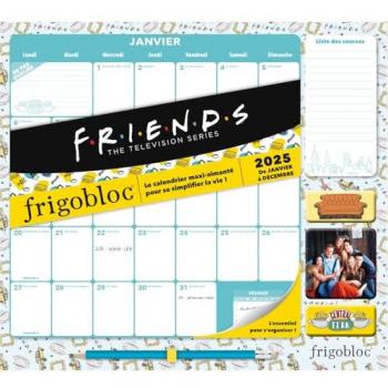 Frigobloc Mensuel 2025 Déco Friends (De Janv. À Déc. 2025)