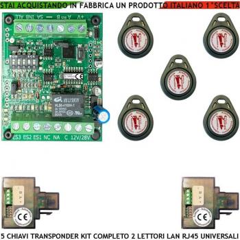 Set Elettronico di Sicurezza Securvera con 5 Tag e 2 Lettori RJ45