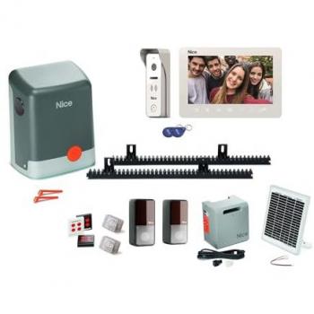 Kit motorisation portail coulissant FILO 400 avec Visiophone Mira 100, Kit solaire et Photocellules