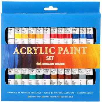 Kit de 24 tubos de pintura para acuarela y acrílica