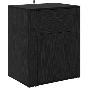 Bedside Cabinet – VidaXL Black Oak, 50 cm × 36 cm × 60 cm (Engineered)
