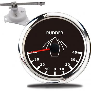 Jauge d'Angle de Gouvernail 85mm Marine 0-190 ohm Rétro-éclairage Rouge Plage -40 à 40 12V/24V