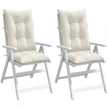 VidaXL Melange Creme Hochlehner-Auflagen 120x50x7 cm 2er Set
