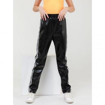 ISSA Plus Lederhose 116 – Schwarzer Stil, Streifenakzent