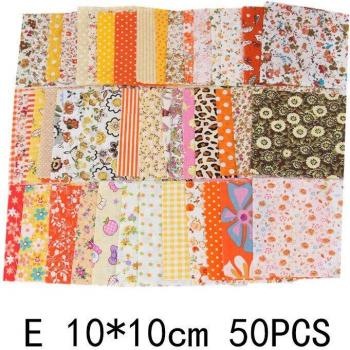 50 unids/set 10*10cm tela de patchwork para ropa hecha a mano
