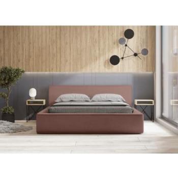 Lit coffre Velora – Tissu velours doux – 180x200 cm – Espace de rangement