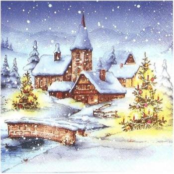 Serviettes décoratives Neige de Noël