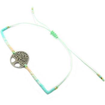Lily Tesori P5071 Bracciale etnico acciaio “Albero della Vita” verde 15 mm turco
