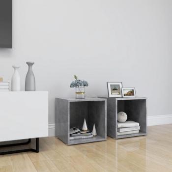 Mobile TV 2 pezzi Colore Cemento 37x35x37 cm Legno Ingegnerizzato