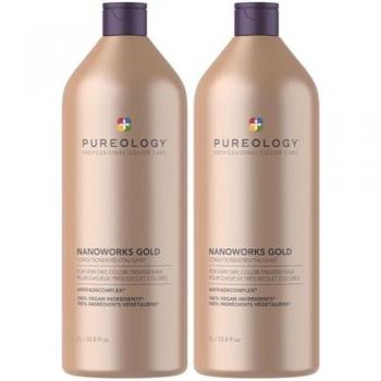Pureology Nanoworks Gold Conditioner 1 L Supersize Dual Pack – Transparent