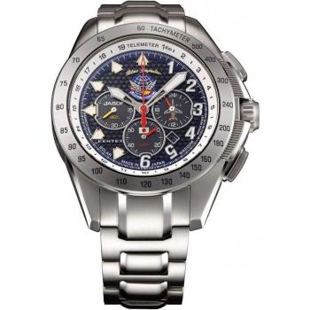 KENTEX Solar Chronograph Watch JSDF Series Blue Impulse Limited S720M-04 Men's Silver