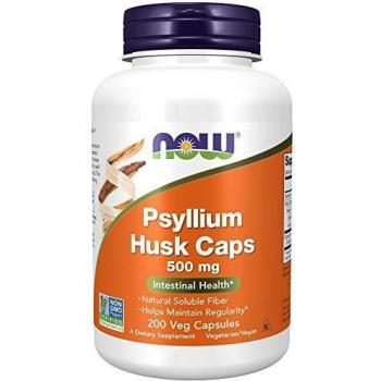 Now Foods Psyllium-Hülsen 200 vegane Kapseln, 500 mg
